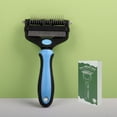 thumbnail image 1 of Pet Dematting Comb, Double Sided Dog Cat Grooming Brush with Stainless Steel Blades, Undercoat Rake for Long Hair Mat Removal, 1 of 9