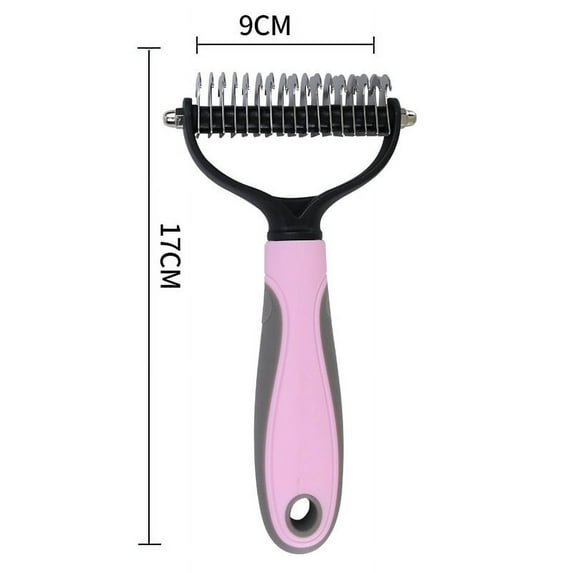 Pet Dematting Comb For Dog & Cat, Double-sided Pets Hair Remover, Undercoat Rake Pet Grooming Tool