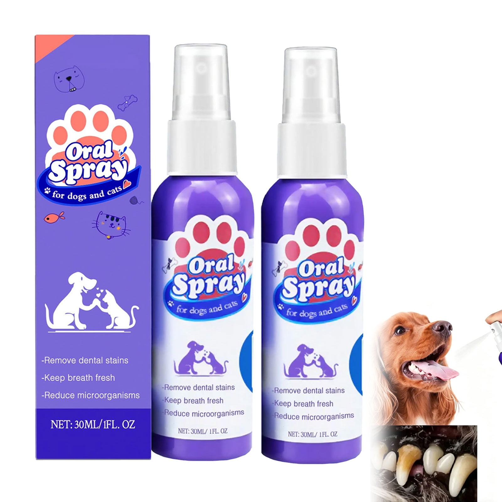 Pet Dental Care Spray, Chlorhexidine Tartar Remover for Dogs & Cats