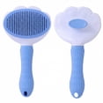 thumbnail image 1 of Pet Deshedding Brush, Cat Undercoat Brush, Stainless Steel, 4X2 In, Paw Print Shape, Blue Handle, Loose Pickup, Daily Pet Grooming, 1 Pc, 1 of 5