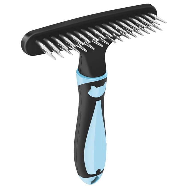 Pet Deshedding Brush DoubleSided Undercoat Rake Dogs & Cats Shedding