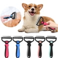 thumbnail image 1 of Pet Deshedding Brush, Long Hair Undercoat Dematting Rake Design, Grooming Tool for Dog Cat Tangles Knots & Loose Fur Removal (Green), 1 of 6