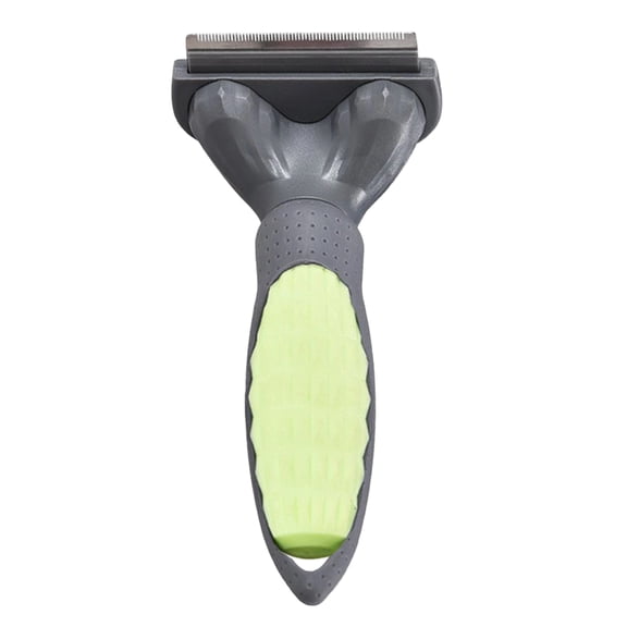 Pet Deshedding Brush and Grooming Tool for Dogs and Cats, Efficient Hair Remover Comb for Loose Fur, Undercoat Rake for Smooth Coat, Green