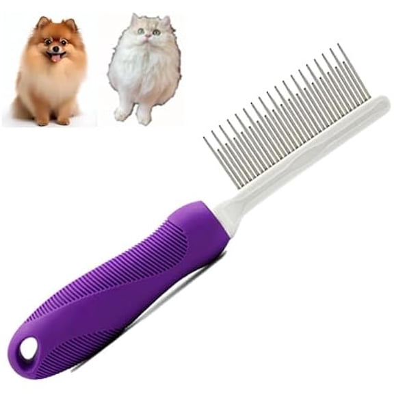 Pet Detangling Pet Comb,Pet Grooming Massaging Comb with Stainless Steel Pins for Detangling Matted Hair, Top Pet Detangler Brush Perfect for Goldendoodle, Poodle Mixes, and Cat Undercoat
