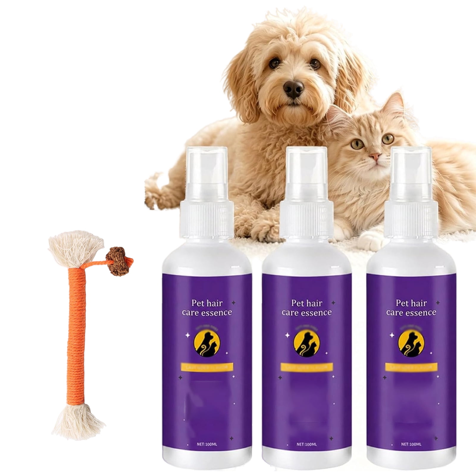 Pet Detangling Spray for Dogs & Cats,Dog Detangler Sprays, for Dogs, Cat & Dog Matted Fur Remover (3PC)