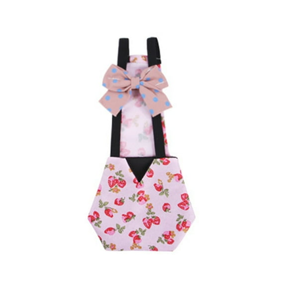 Pet Diapers With Chicken Print Pattern Bow Design Clothes Pet Supplies, For Ducks Geese Chickens And Other Birds, Adjustable Elastic Band Inner Pocket Reusable