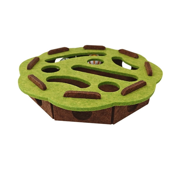 Pet Digging Box Interactive digging Puzzle Toy for Cats and Small Dogs, Indoor Construction Scene with 3 Color Balls, Mental Stimulation, Safe & Easy to Clean,Green