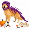 thumbnail image 1 of Pet Dinosaur Costume, 31.4inch Halloween 3D Skeleton Design Costume for Medium to Large Dogs, Realistic Dino Outfit for Pet Cosplay Party Family, Round and Chubby Body,Adorably Silly Purple, 1 of 7