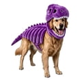 thumbnail image 1 of Pet Dinosaur Costume, Plush T-Rex Skeleton Halloween Outfit for Dogs & Cats, Glow-in-the-Dark Dino Cosplay Clothes for Medium & Large Pets (Purple, L), 1 of 7