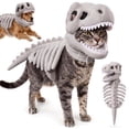 thumbnail image 1 of Pet Dinosaur Costume, Skeleton Dino Hoodie Hat for Dogs and Cats, Halloween Dog Outfit and Cat Outfit Accessory, Funny Pet Clothing for Costume Parties and Holiday Photos,Gray L, 1 of 6