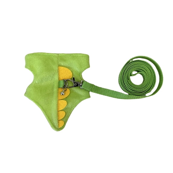 Pet Dinosaur Harness with Leash, Dog Dress Up Vest Set for Small Medium Dog Outdoor Daily Dress Up Photo Prop Green