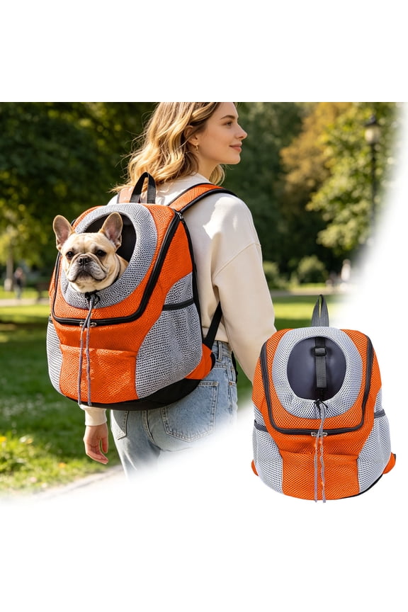 Pet Dog Backpack-Style Travel Bag - Small Dog Backpack With Breathable Design On The Front Back - Outdoor Travel Backpack With Storage Pockets, Adjustable Shoulder Straps And Safety Belt Cat Bag