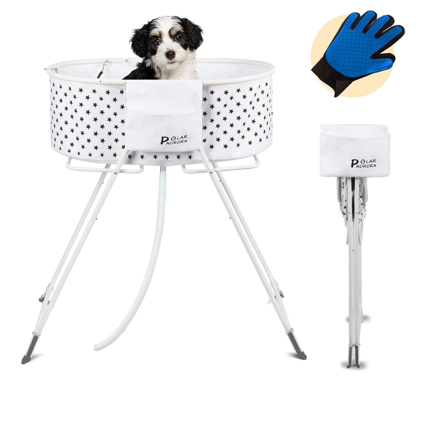 Pet Dog Bathtub Heightened Foldable Dog Bath Tubs Wash Station for