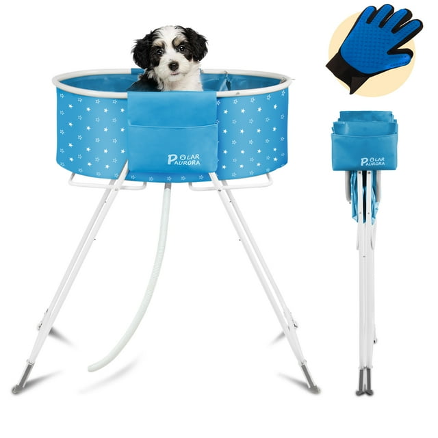 Pet Dog Bathtub Heightened Foldable Dog Bath Tubs Wash Station for