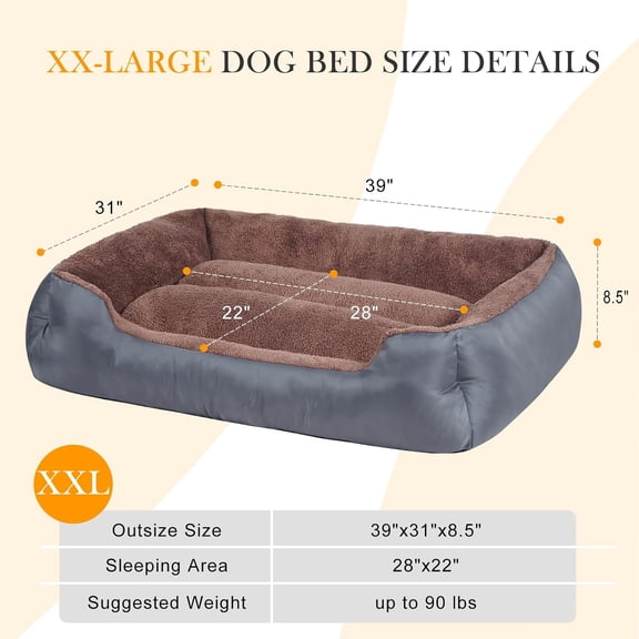 Pet Dog Bed, Comfy and Soft Dog Bed, Extra Large Pet Bed for Large Dogs with Non-Slip Bottom
