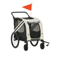 Pet Dog Bike, 2 in 1 Large Pet Trailer with 4 Wheels Reflectors Flag