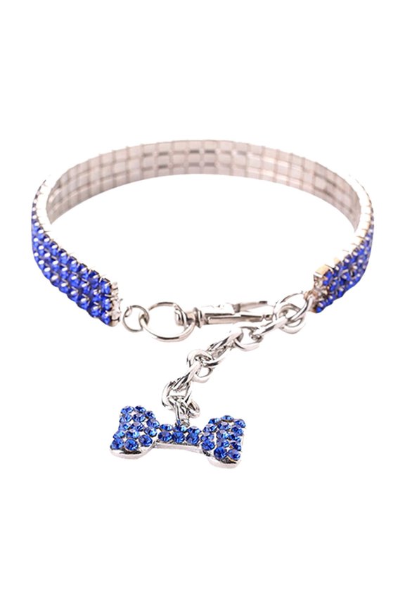 Pet Dog Bling Rhinestone Necklace, Shaped Decorative Pet Collar Necklace, For Cats Small Dogs Female Puppy, Stylish And Beautiful Pet Jewelry For Weekend Party And Festivals