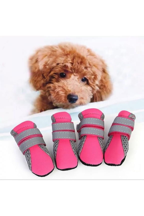 Pet Dog Boots , Reflective Lightweight Dog Shoes, Paw Protector With Anti-Slip Sole For Small and Big Pets