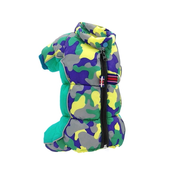 Pet Dog Camouflage Cotton Small Dog Coat with Leash Ring Padded Jacket Cold Proof Big Dog Clothes Jacket XX-Large