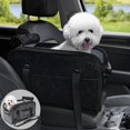 thumbnail image 1 of Pet Dog Car Seat for Small Dog Large Center Console Dog Car Seat for Puppy Cat Dog Travel Protable Booster Seat Anti-Slip Dog Car Bed Carseat PU Leather 0-20 lbs（Dark Black）, 1 of 12