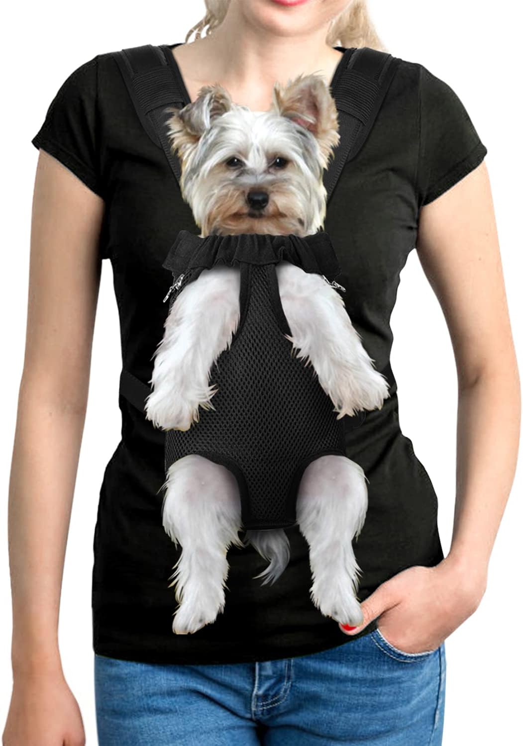 Pet Dog Carrier Backpack Adjustable Dog Front Carrier, Legs Out Easy