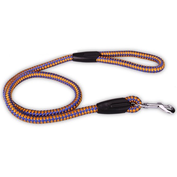 Pet Dog Cat Blue Yellow Walking Training Running Braided Nylon Leash Rope & Clip