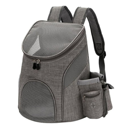 Pet Dog Cat Carrier Backpack Mesh Cloth Rabbit Kittten Mat Comfortable to Wear Gray L