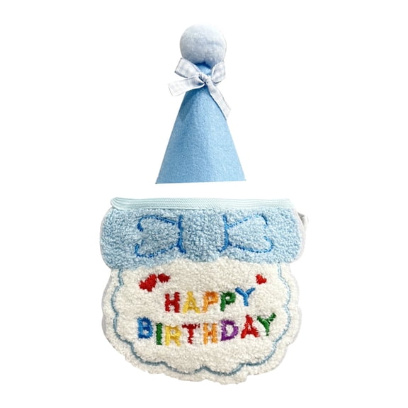 Pet Dog Cat Costume Birthday Party Supplies Outfit Cute Birthday Decoration Hat Set Scarf Bib Pet Party Accessories (Multicolor Options)