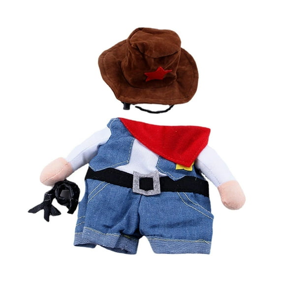 Pet Dog Cat Costumes Halloween Cosplay Costume Decoration Dog Cowboy Clothes M