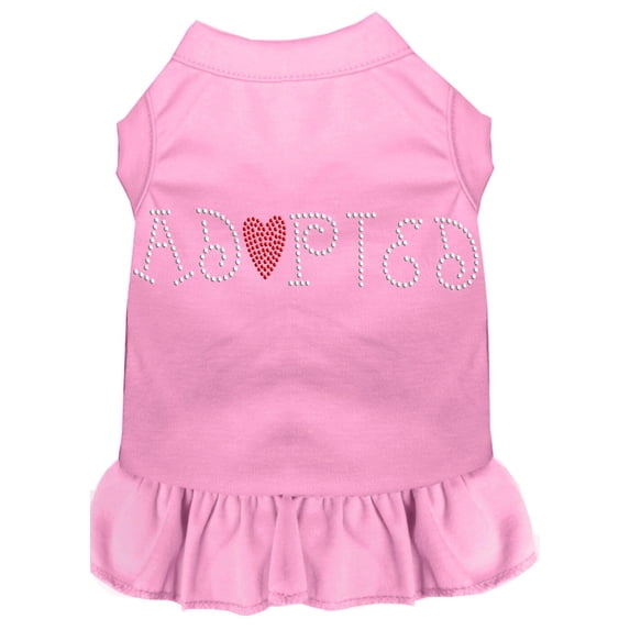 Pet Dog Cat Dress Rhinestone, "Adopted"