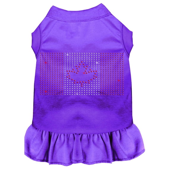 Pet Dog Cat Dress Rhinestone, "Canadian Flag"
