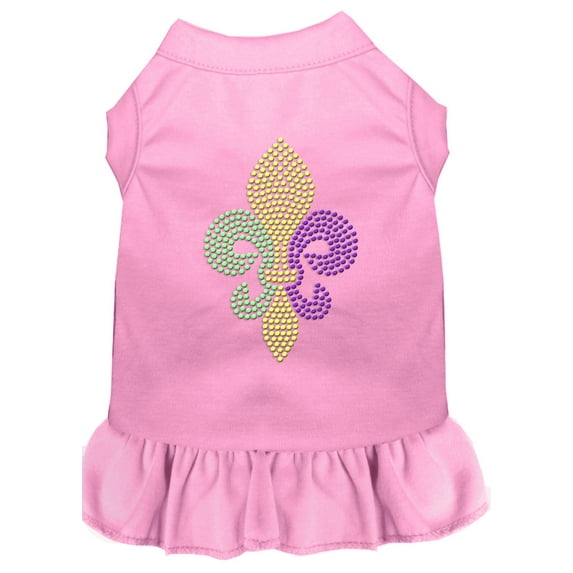 Pet Dog Cat Dress Rhinestone, "Mardi Gras Fleur De Lis"