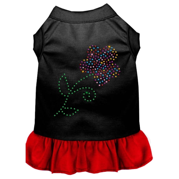 Pet Dog Cat Dress Rhinestone, "Multi Flower"