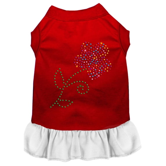 Pet Dog Cat Dress Rhinestone, "Multi Flower"