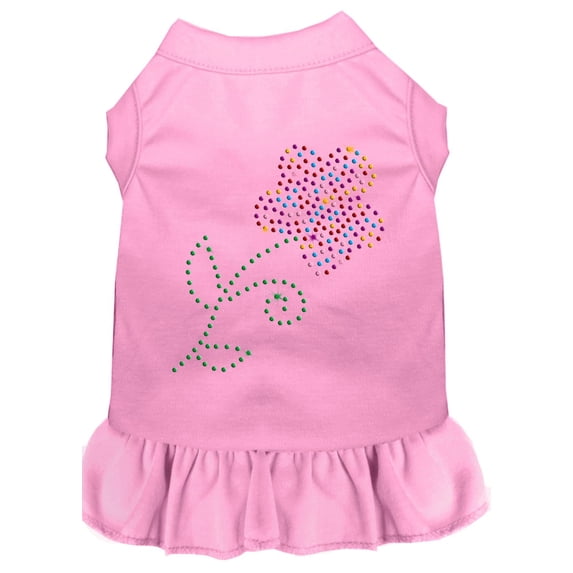Pet Dog Cat Dress Rhinestone, "Multi Flower"