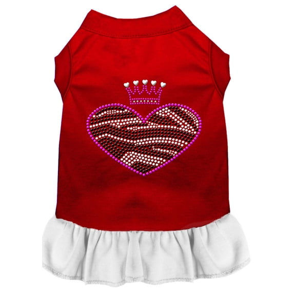 Pet Dog Cat Dress Rhinestone, "Zebra Heart"