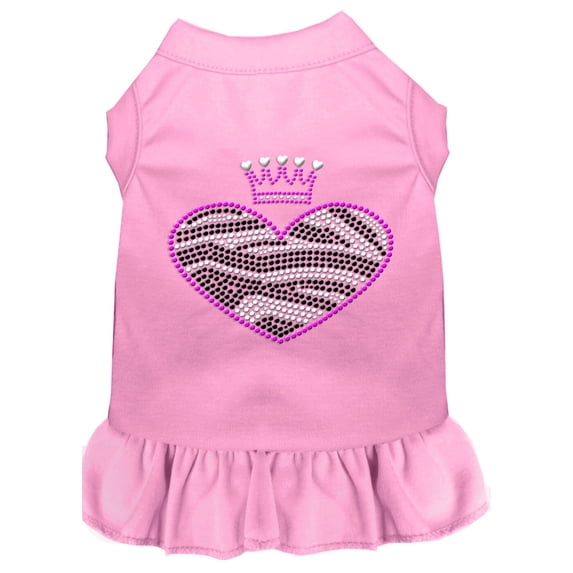 Pet Dog Cat Dress Rhinestone, "Zebra Heart"