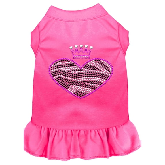 Pet Dog Cat Dress Rhinestone, "Zebra Heart"