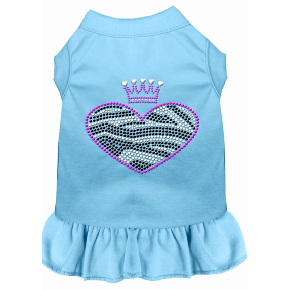 Pet Dog Cat Dress Rhinestone, "Zebra Heart"