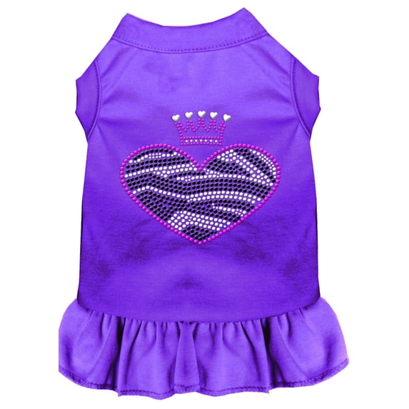 Pet Dog Cat Dress Rhinestone, "Zebra Heart"