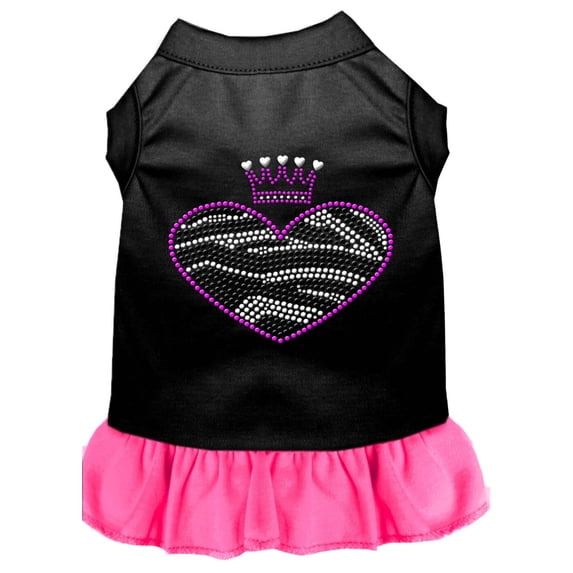 Pet Dog Cat Dress Rhinestone, "Zebra Heart"