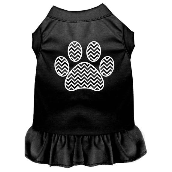 Pet Dog Cat Dress Screen Printed, "Chevron Paw"
