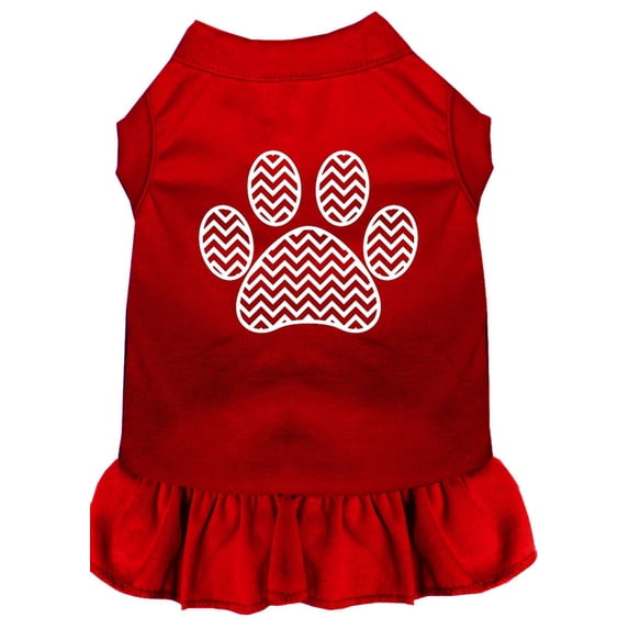 Pet Dog Cat Dress Screen Printed, "Chevron Paw"