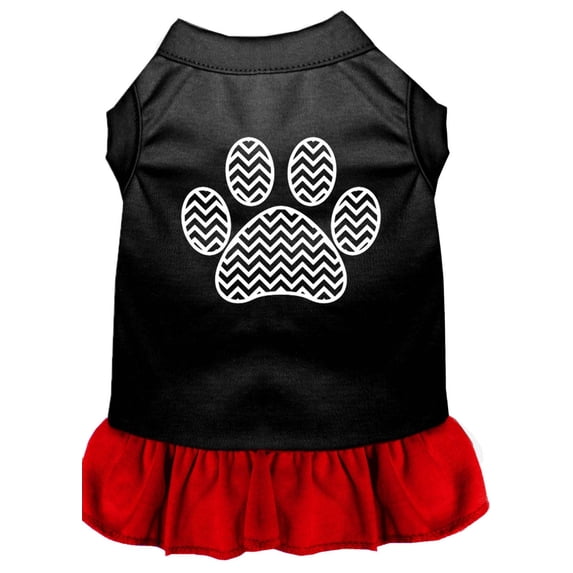 Pet Dog Cat Dress Screen Printed, "Chevron Paw"