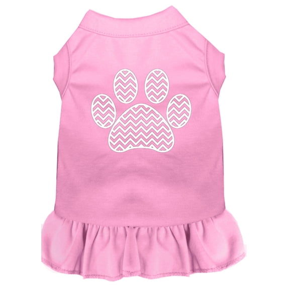 Pet Dog Cat Dress Screen Printed, "Chevron Paw"
