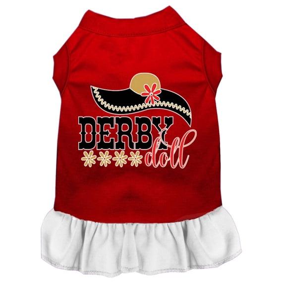 Pet Dog Cat Dress Screen Printed, "Derby Doll"