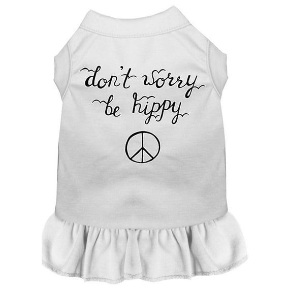 Pet Dog Cat Dress Screen Printed, "Don't Worry, Be Hippy"