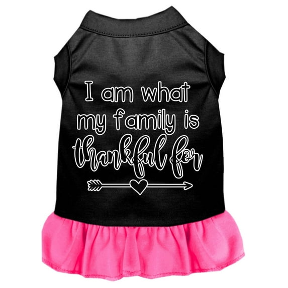 Pet Dog Cat Dress Screen Printed, "I Am What My Family Is Thankful For"