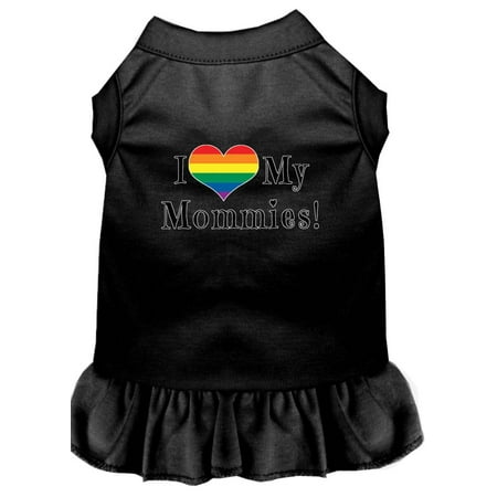 Pet Dog Cat Dress Screen Printed, "I Heart My Mommies"