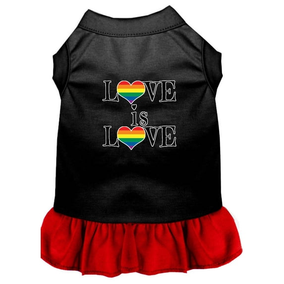 Pet, Dog Cat Dress Screen Printed, "Love Is Love"
